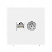 Розетка телевизионная/ компьютерная Systeme Electric ArtGallery встраиваемая белая TV/ RJ45 (GAL000189) Розетка телевизионная/ компьютерная Systeme Electric ArtGallery встраиваемая белая TV/ RJ45 (GAL000189)