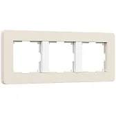 Рамка Werkel Split трехместная айвори/белая soft-touch (a067256)
