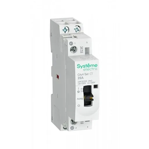 Контактор модульный Systeme Electric City9 Set 230 В 20 А тип AC 2НО с ручным управлением (SE C9C32220)
