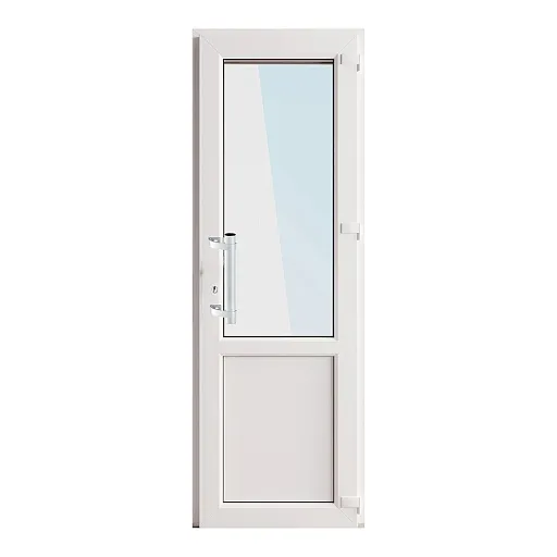 Металлопластиковая дверь VEKA 2050х700 мм алюминиевый порог белая правая стеклопакет