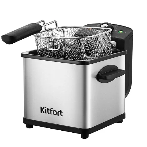 Фритюрница Kitfort КТ-6540 серая/черная Фритюрница Kitfort КТ-6540 серая/черная