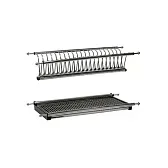 Сушилка для посуды двухуровневая 50 см серебро (FRM1515.50PT)