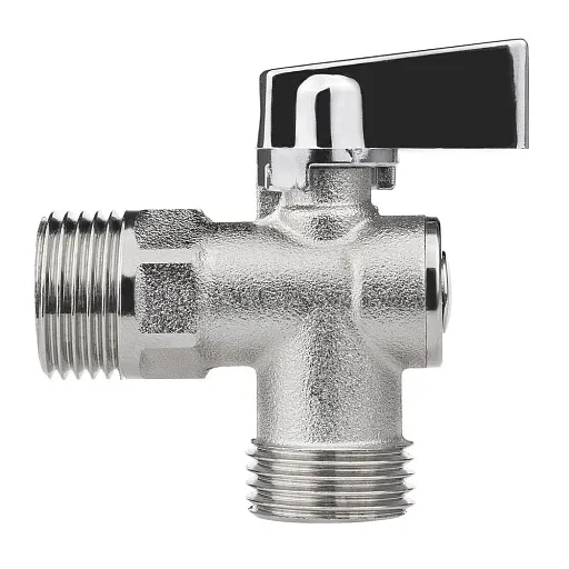 Кран шаровой латунный MasterProf Compact 1/2 НР(ш) х 1/2 НР(ш) к бытовой технике хром мини с отражателем угловой ГОСТ Р 59553-2021 (ИС.081208)