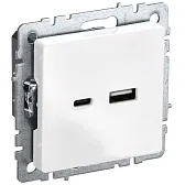 Розетка USB IEK Brite РЮ11-1-БрБ встраиваемая белая USB-A/ Type-C (BR-U22-018-K01) Розетка USB IEK Brite РЮ11-1-БрБ встраиваемая белая USB-A/ Type-C (BR-U22-018-K01)