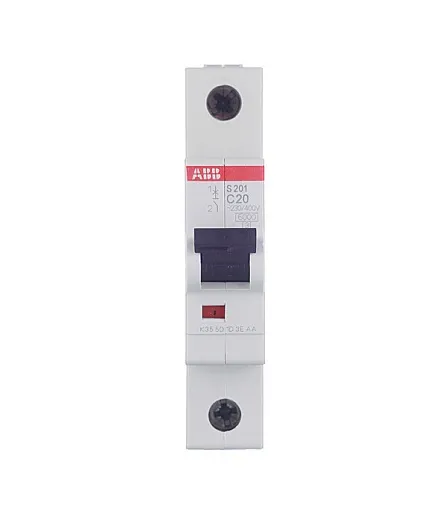 Автоматический выключатель модульный ABB S201 1P 20А тип C 6 кА 220 В (2CDS251001R0204)