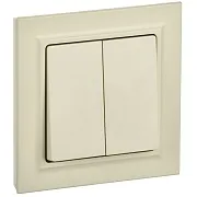 Выключатель IEK Brite ВСР10-2-0-БрКр двухклавишный встраиваемый бежевый (BR-V20-0-10-K10-F)