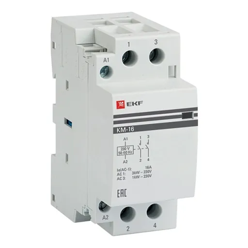 Контактор модульный EKF PROxima КМ 400 В 16 А тип AC 2НО (km-2-16-20)