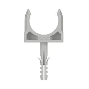 Фиксатор для труб 25 мм DKC с защелкой и дюбелем серый (100 шт.) (51325DIY)