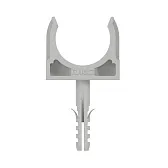 Фиксатор для труб 25 мм DKC с защелкой и дюбелем серый (100 шт.) (51325DIY)
