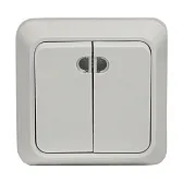Выключатель EKF Рим двухклавишный накладной белый (ENV10-123-10) Выключатель EKF Рим двухклавишный накладной белый (ENV10-123-10)