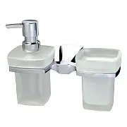 Дозатор для мыла WasserKraft Wern с держателем стекло матовый/металл хром (K-2589) Дозатор для мыла WasserKraft Wern с держателем стекло матовый/металл хром (K-2589)