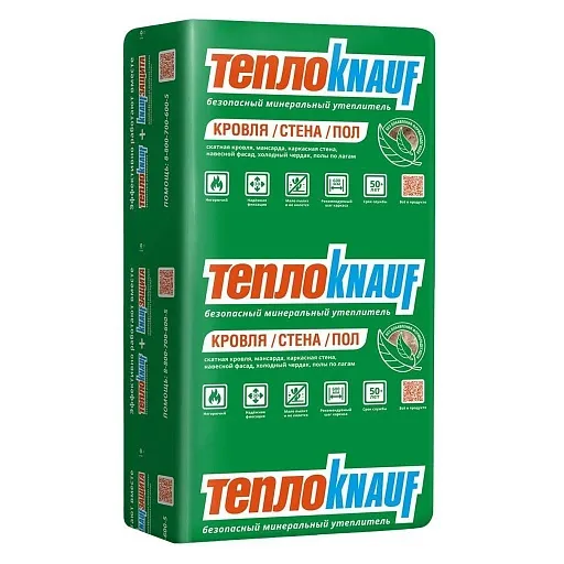 Утеплитель ТеплоКНАУФ Коттедж TS 036 1230x610x50 мм 12 кв. м Утеплитель ТеплоКНАУФ Коттедж TS 036 1230x610x50 мм 12 кв. м