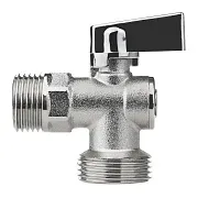 Кран шаровой латунный MasterProf Compact 1/2 НР(ш) х 3/4 НР(ш) к бытовой технике хром мини с отражателем угловой ГОСТ Р 59553-2021 (ИС.081209) Кран шаровой латунный MasterProf Compact 1/2 НР(ш) х 3/4 НР(ш) к бытовой технике хром мини с отражателем угловой ГОСТ Р 59553-2021 (ИС.081209)