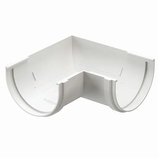 Угол желоба пластиковый d120 мм 90° Docke Standard пломбир RAL 9003