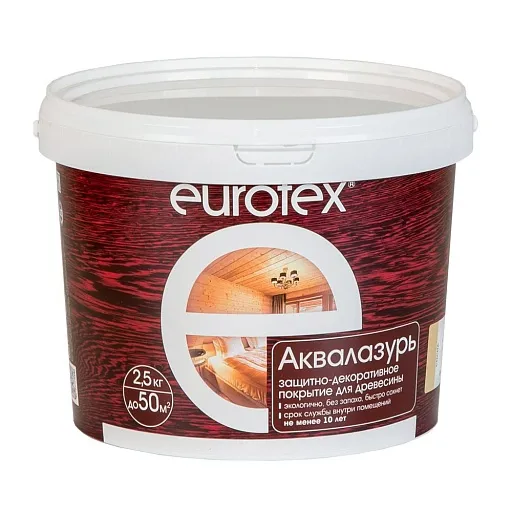 Лак антисептик акриловый Eurotex Аквалазурь белый 2,5 л