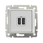 Розетка USB IEK Valena встраиваемая белая 2хUSB-A (6904701)