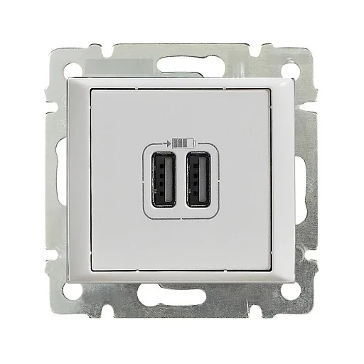 Розетка USB IEK Valena встраиваемая белая 2хUSB-A (6904701)