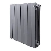 Радиатор биметаллический Royal Thermo Piano Forte 500 мм 8 секций 1" боковое подключение серебристый Радиатор биметаллический Royal Thermo Piano Forte 500 мм 8 секций 1" боковое подключение серебристый