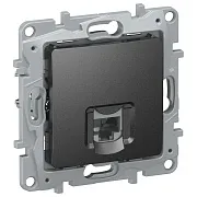 Розетка компьютерная IEK Etika встраиваемая антрацит RJ45 (6726411)