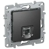 Розетка компьютерная IEK Etika встраиваемая антрацит RJ45 (6726411)