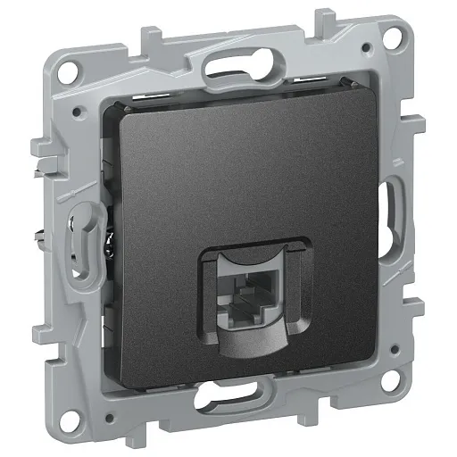 Розетка компьютерная IEK Etika встраиваемая антрацит RJ45 (6726411) Розетка компьютерная IEK Etika встраиваемая антрацит RJ45 (6726411)