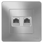 Розетка компьютерная Systeme Electric Blanca встраиваемая алюминий 2хRJ45 (BLNIS045453) Розетка компьютерная Systeme Electric Blanca встраиваемая алюминий 2хRJ45 (BLNIS045453)