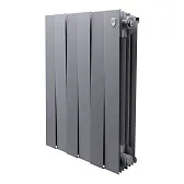 Радиатор биметаллический Royal Thermo Piano Forte 500 мм 6 секций 1" боковое подключение серебристый