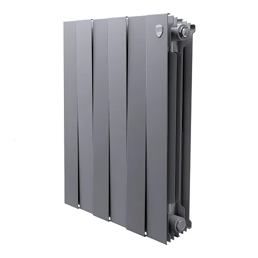 Радиатор биметаллический Royal Thermo Piano Forte 500 мм 6 секций 1" боковое подключение серебристый Радиатор биметаллический Royal Thermo Piano Forte 500 мм 6 секций 1" боковое подключение серебристый