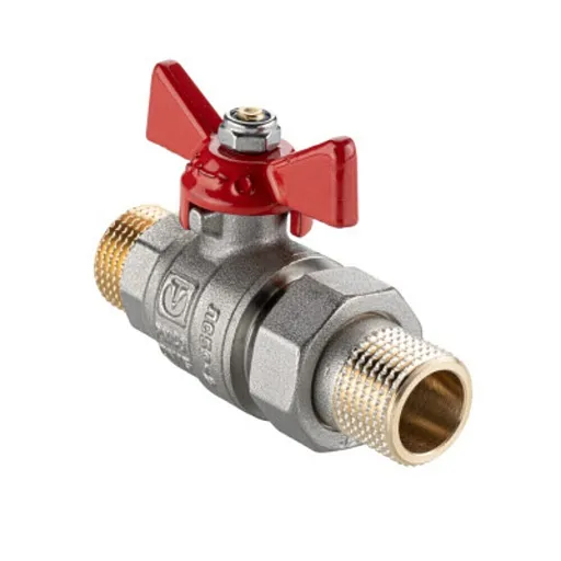Кран шаровой латунный Valtec Base-ГОСТ 3/4 НР(ш) х 3/4 НР(ш) бабочка со сгоном прямой (VT.226S.N.05) Кран шаровой латунный Valtec Base-ГОСТ 3/4 НР(ш) х 3/4 НР(ш) бабочка со сгоном прямой (VT.226S.N.05)