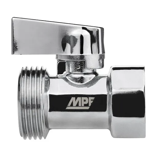Кран шаровой латунный MPF 1/2 ВР(г) х 3/4 НР(ш) к бытовой технике хром мини проходной ГОСТ Р 59553-2021 (ИС.081221) Кран шаровой латунный MPF 1/2 ВР(г) х 3/4 НР(ш) к бытовой технике хром мини проходной ГОСТ Р 59553-2021 (ИС.081221)