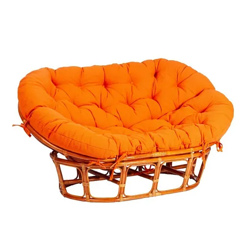 Диван садовый из ротанга TetСhair Mamasan медовый/оранжевый 1690х1020х800 мм с подушкой (24258)