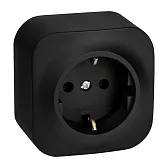 Розетка Legrand Quteo накладная черная с заземлением (782472)
