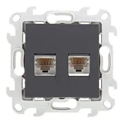 Розетка компьютерная Simon 24 Harmonie встраиваемая графит 2хRJ45 (2450593-038) Розетка компьютерная Simon 24 Harmonie встраиваемая графит 2хRJ45 (2450593-038)