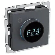 Терморегулятор IEK Brite ТС10-1-БрМ для теплого пола встраиваемый маренго электронный с индикацией (BR-RT11-K35)