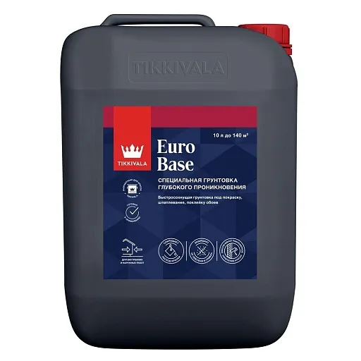 Грунт Tikkivala Euro Base глубокого проникновения укрепляющий 10 л Грунт Tikkivala Euro Base глубокого проникновения укрепляющий 10 л