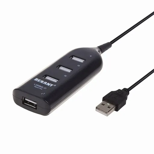 Разветвитель USB 2.0 Rexant на 4 порта (18-4105) Разветвитель USB 2.0 Rexant на 4 порта (18-4105)