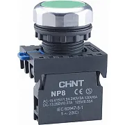 Кнопка плоская Chint NP8 220 В IP65 без подсветки зеленая (667232) Кнопка плоская Chint NP8 220 В IP65 без подсветки зеленая (667232)
