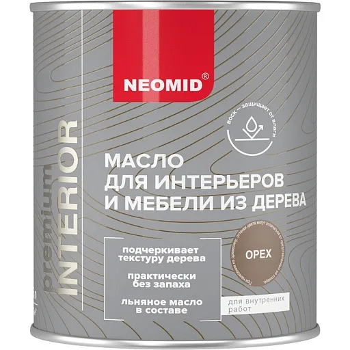Масло Neomid Interior для дерева орех шелковисто-матовое 0,75 л Масло Neomid Interior для дерева орех шелковисто-матовое 0,75 л