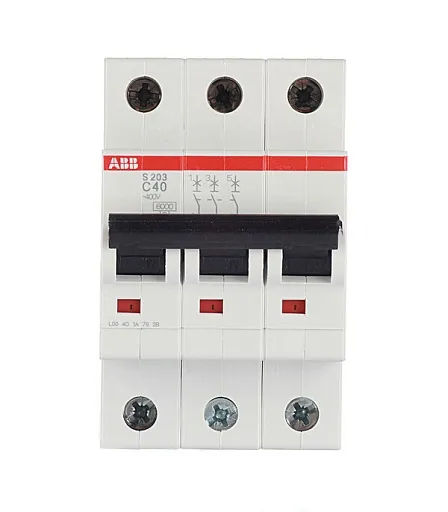 Автоматический выключатель модульный ABB S203 3P 40А тип C 6 кА 400 В (2CDS253001R0404)