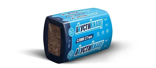 Звукоизоляция АкустиКНАУФ Слим 920x600x27 мм 11 кв. м Звукоизоляция АкустиКНАУФ Слим 920x600x27 мм 11 кв. м