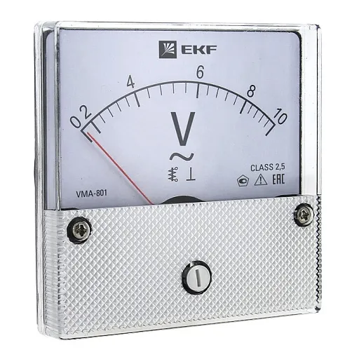 Вольтметр аналоговый EKF PROxima VMA-801 80х80 мм 300 В IP20 пластиковый белый (vma-801-300) Вольтметр аналоговый EKF PROxima VMA-801 80х80 мм 300 В IP20 пластиковый белый (vma-801-300)