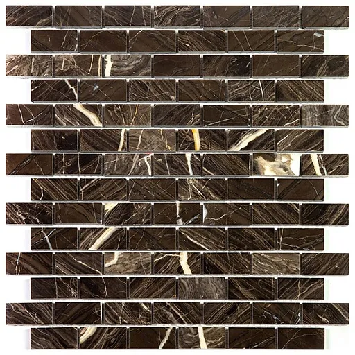 Мозаика Mir Mosaic Natural London коричневая из натурального камня 305х305х7 мм глянцевая Мозаика Mir Mosaic Natural London коричневая из натурального камня 305х305х7 мм глянцевая