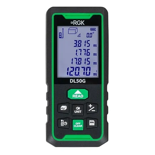 Дальномер лазерный RGK DL50G 50 м зеленый луч с угломером (778176)