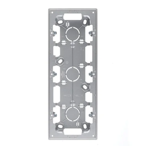 Коробка монтажная Simon 24 Harmonie трехместная накладная алюминий (2400753-033) Коробка монтажная Simon 24 Harmonie трехместная накладная алюминий (2400753-033)