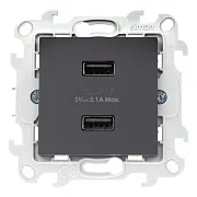 Розетка USB Simon 24 Harmonie встраиваемая графит 2хUSB-А (2411096-038) Розетка USB Simon 24 Harmonie встраиваемая графит 2хUSB-А (2411096-038)