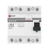 УЗО EKF PROxima ВД-100N 25А 4P тип AC 30 мА 6 кА (E1046M2530)