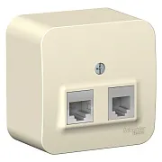Розетка компьютерная/ телефонная Systeme Electric Blanca накладная молочная RJ11/ RJ45 (BLNIA045112) Розетка компьютерная/ телефонная Systeme Electric Blanca накладная молочная RJ11/ RJ45 (BLNIA045112)