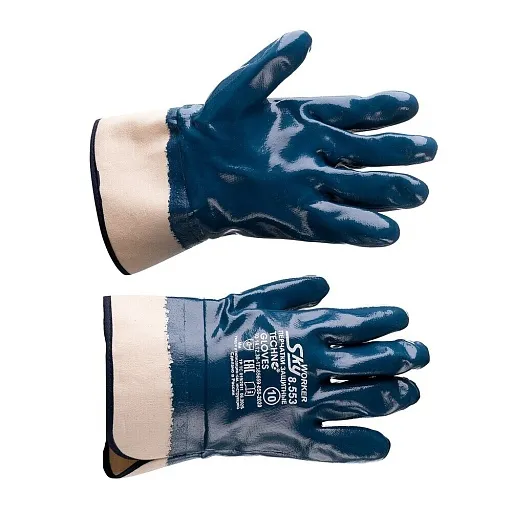 Перчатки х/б нефтемаслостойкие с нитриловым покрытием Technogloves Скай Воркер синие/белые 10 (XL) (8553_10) Перчатки х/б нефтемаслостойкие с нитриловым покрытием Technogloves Скай Воркер синие/белые 10 (XL) (8553_10)