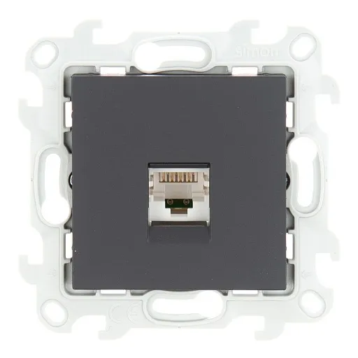 Розетка компьютерная Simon 24 Harmonie встраиваемая графит 2хRJ45 (2410598-038) Розетка компьютерная Simon 24 Harmonie встраиваемая графит 2хRJ45 (2410598-038)