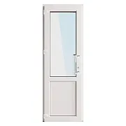 Металлопластиковая дверь VEKA 2050х800 мм алюминиевый порог белая левая стеклопакет